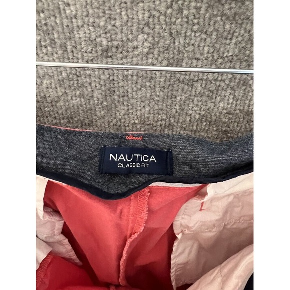 Nautica Flex Classic Fit‎ Straight Leg Chino Pants Mens Size 40x32 Coral Pink - Picture 3 of 13